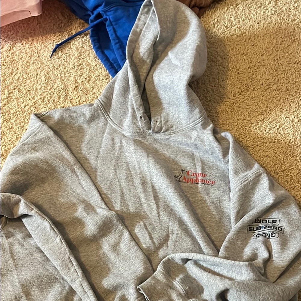 Gray Hooded Sweatshirt with Logo